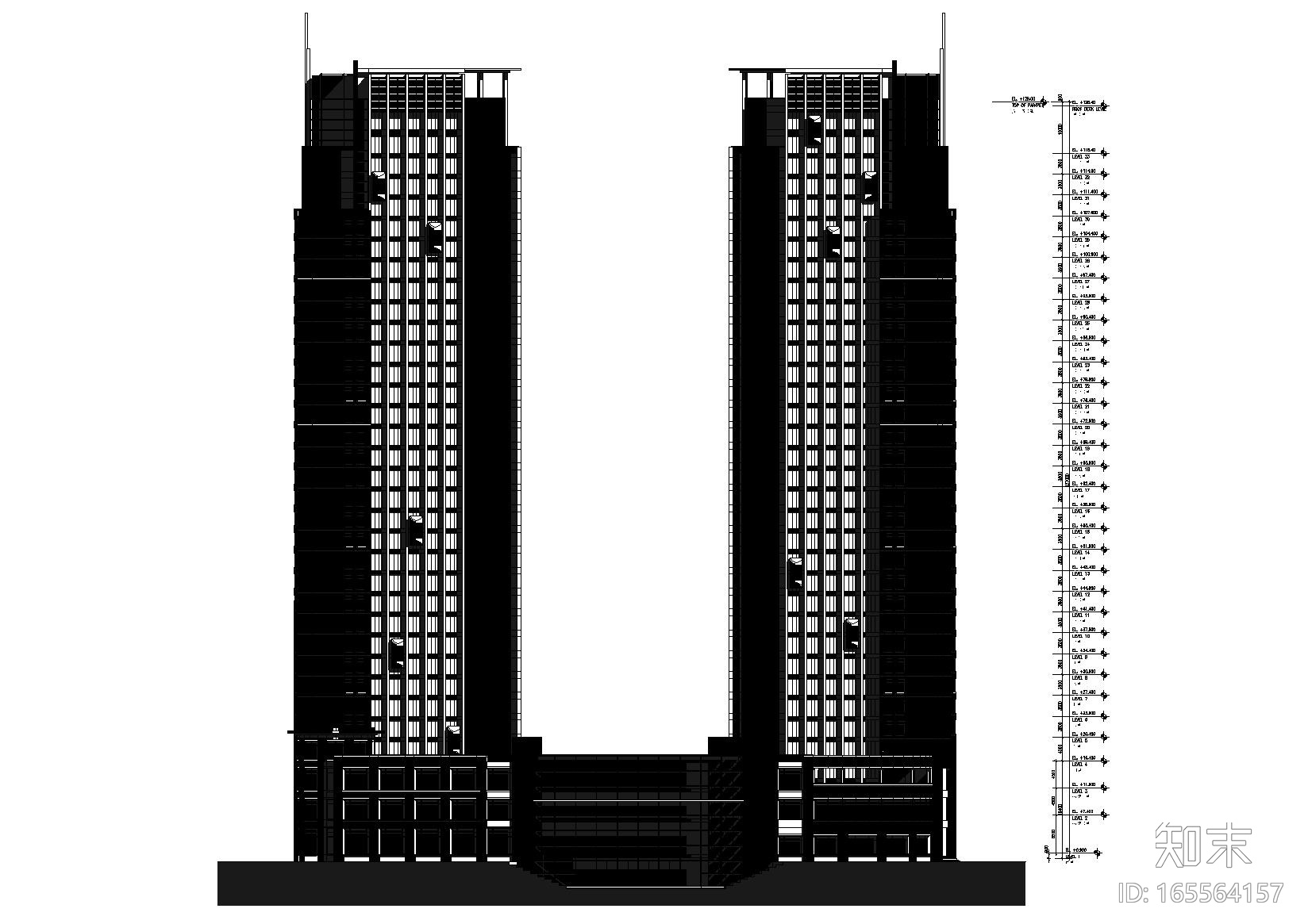 [上海]北外滩CBD酒店施工图扩初归档+PDF图cad施工图下载【ID:165564157】