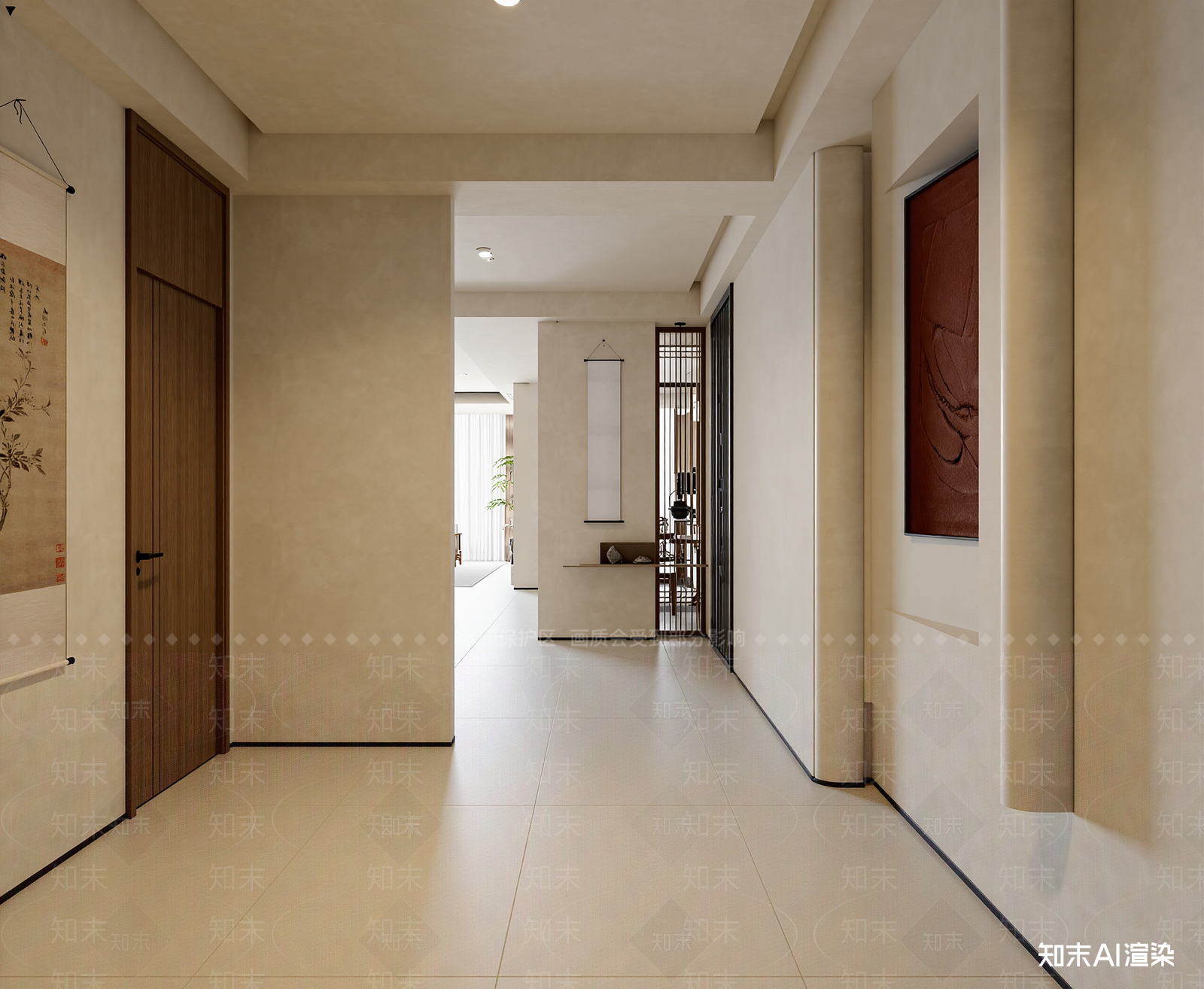 新中式玄关3D模型下载【ID:1215002359】