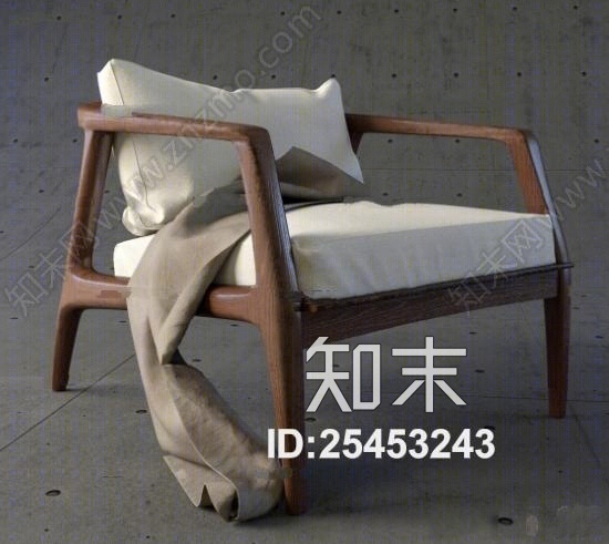 新中式实木单椅3D模型下载【ID:25453243】