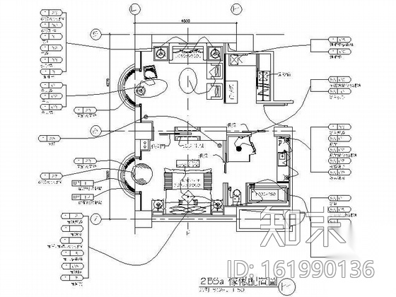 某酒店套房装修图cad施工图下载【ID:161990136】