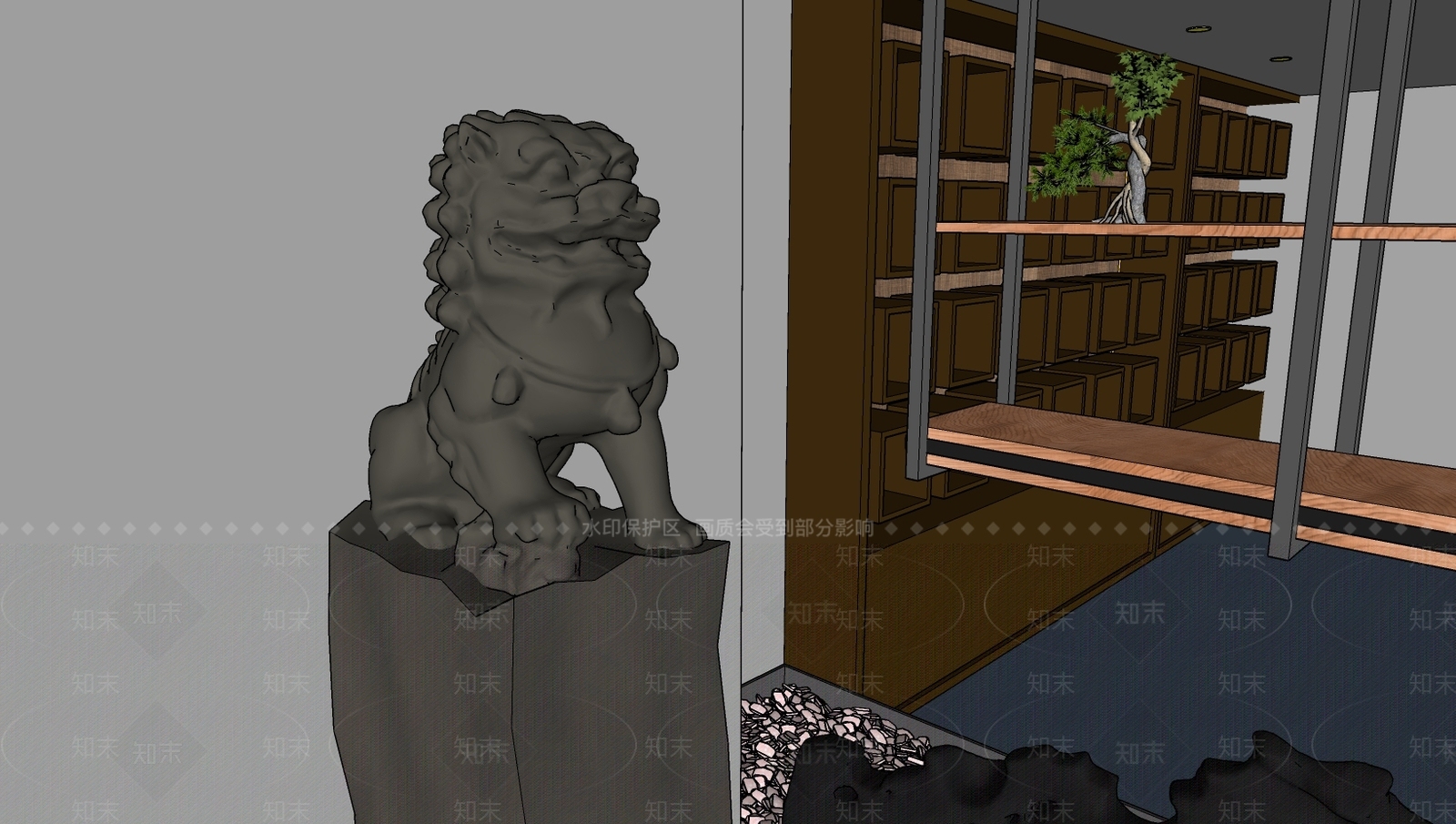新中式陈设摆件组合SU模型下载【ID:169813213】