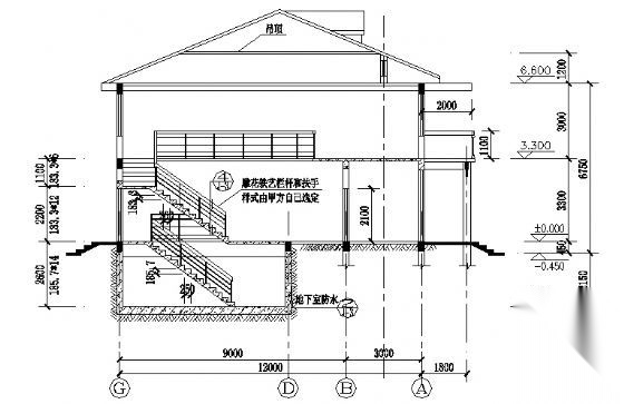 某三层私人住宅楼建筑施工图cad施工图下载【ID:166715115】