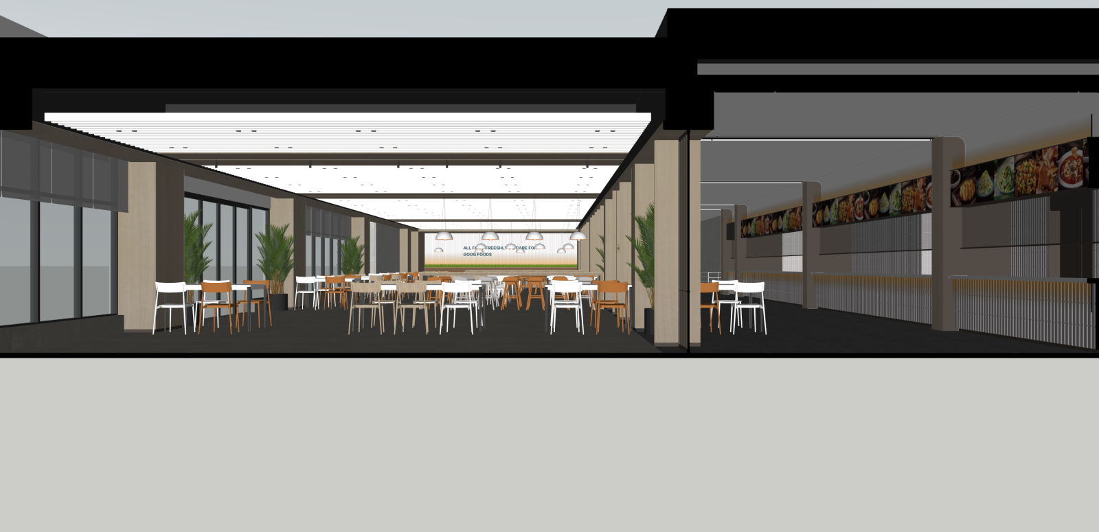 现代快餐店SU模型下载【ID:1215932179】