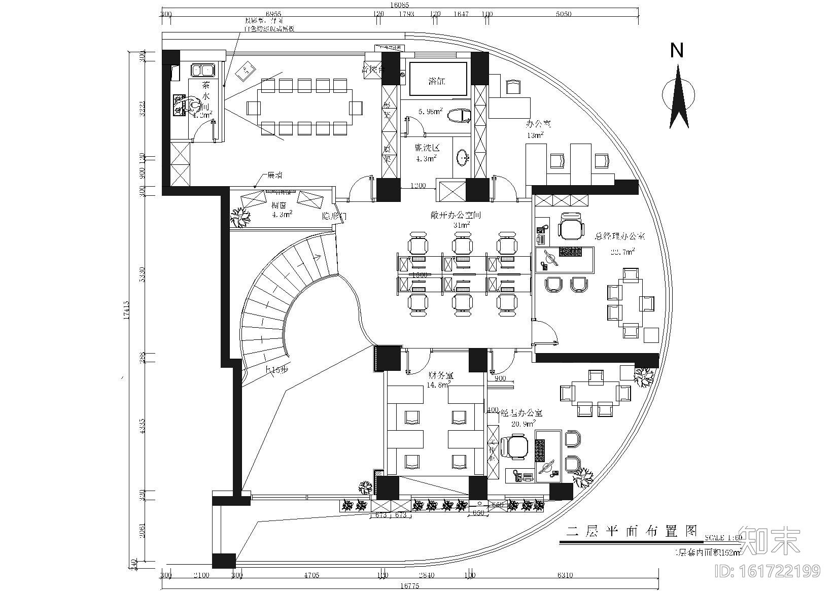 圣士达办公室装饰设计施工图+3D模型+效果图cad施工图下载【ID:161722199】