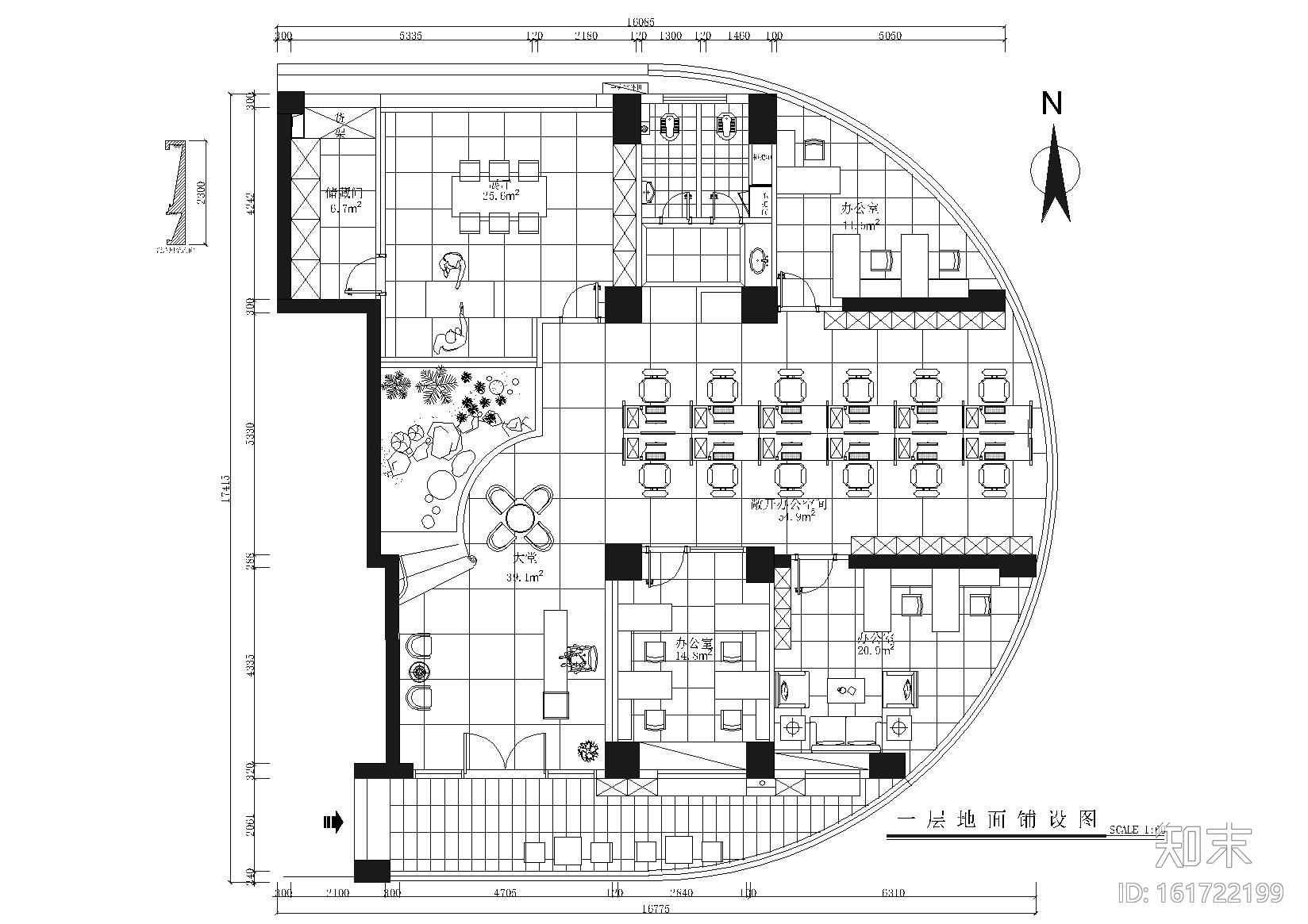 圣士达办公室装饰设计施工图+3D模型+效果图cad施工图下载【ID:161722199】