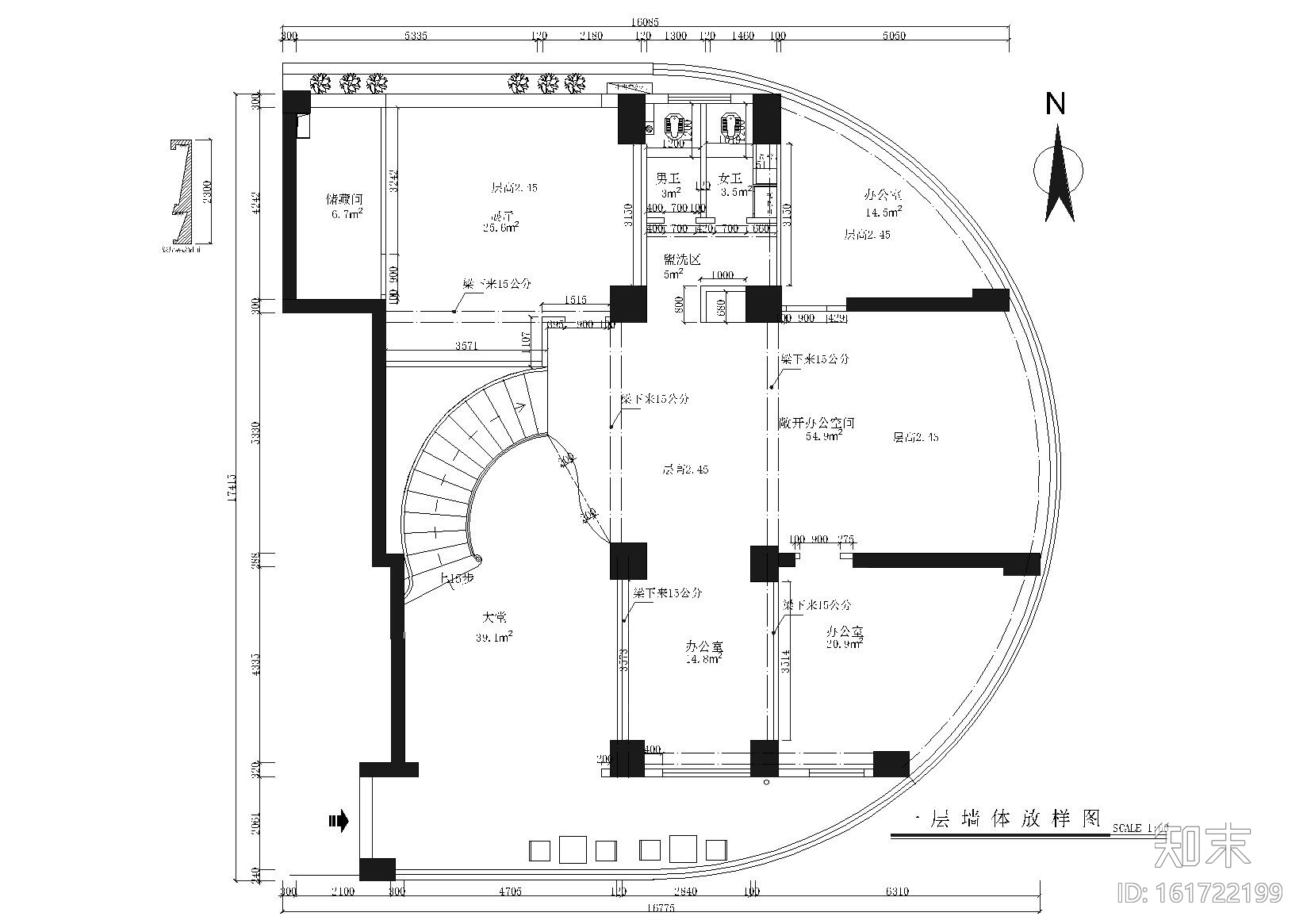 圣士达办公室装饰设计施工图+3D模型+效果图cad施工图下载【ID:161722199】