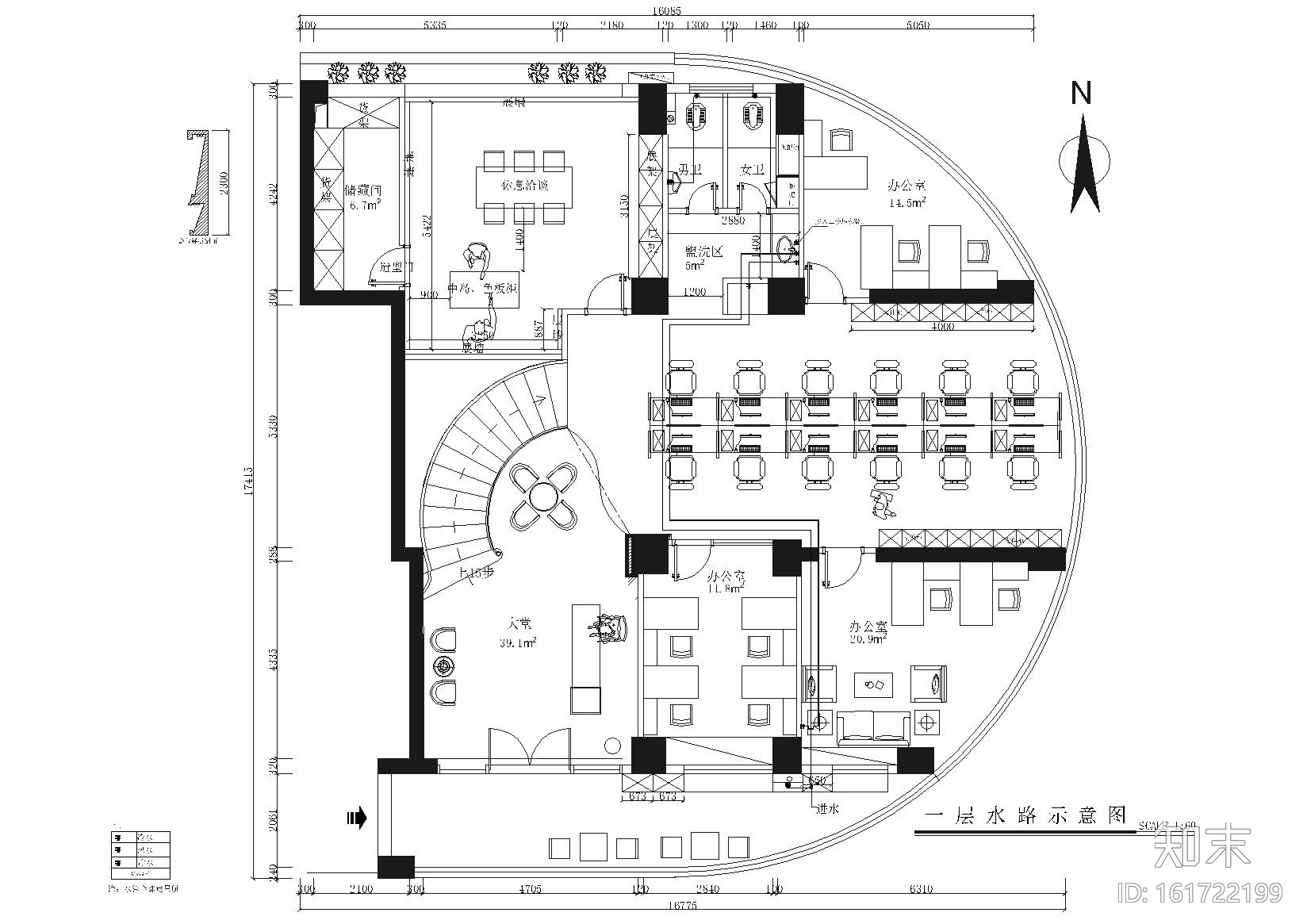 圣士达办公室装饰设计施工图+3D模型+效果图cad施工图下载【ID:161722199】