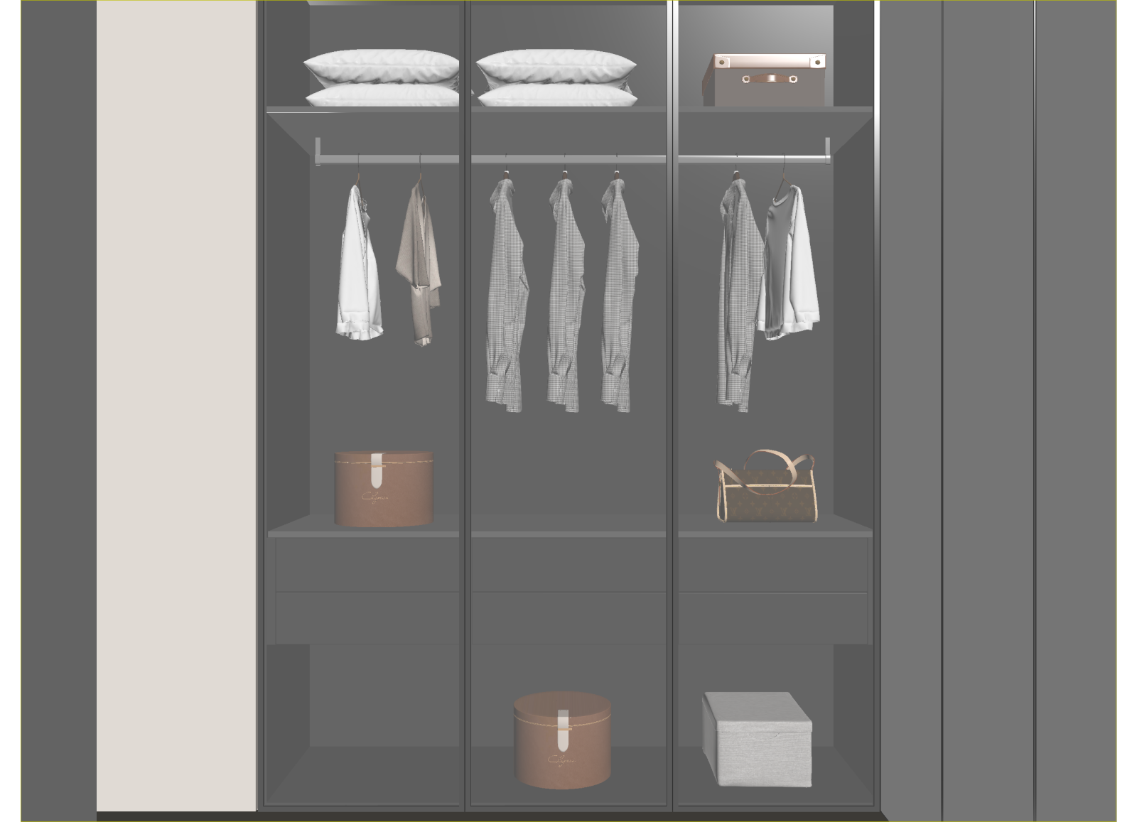 现代衣柜3D模型下载【ID:1214606144】