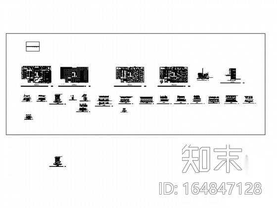 [原创]造型突出现代大学城网吧室内装修施工图施工图下载【ID:164847128】