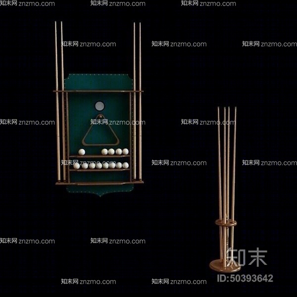 绿色桌球3D模型下载【ID:50393642】