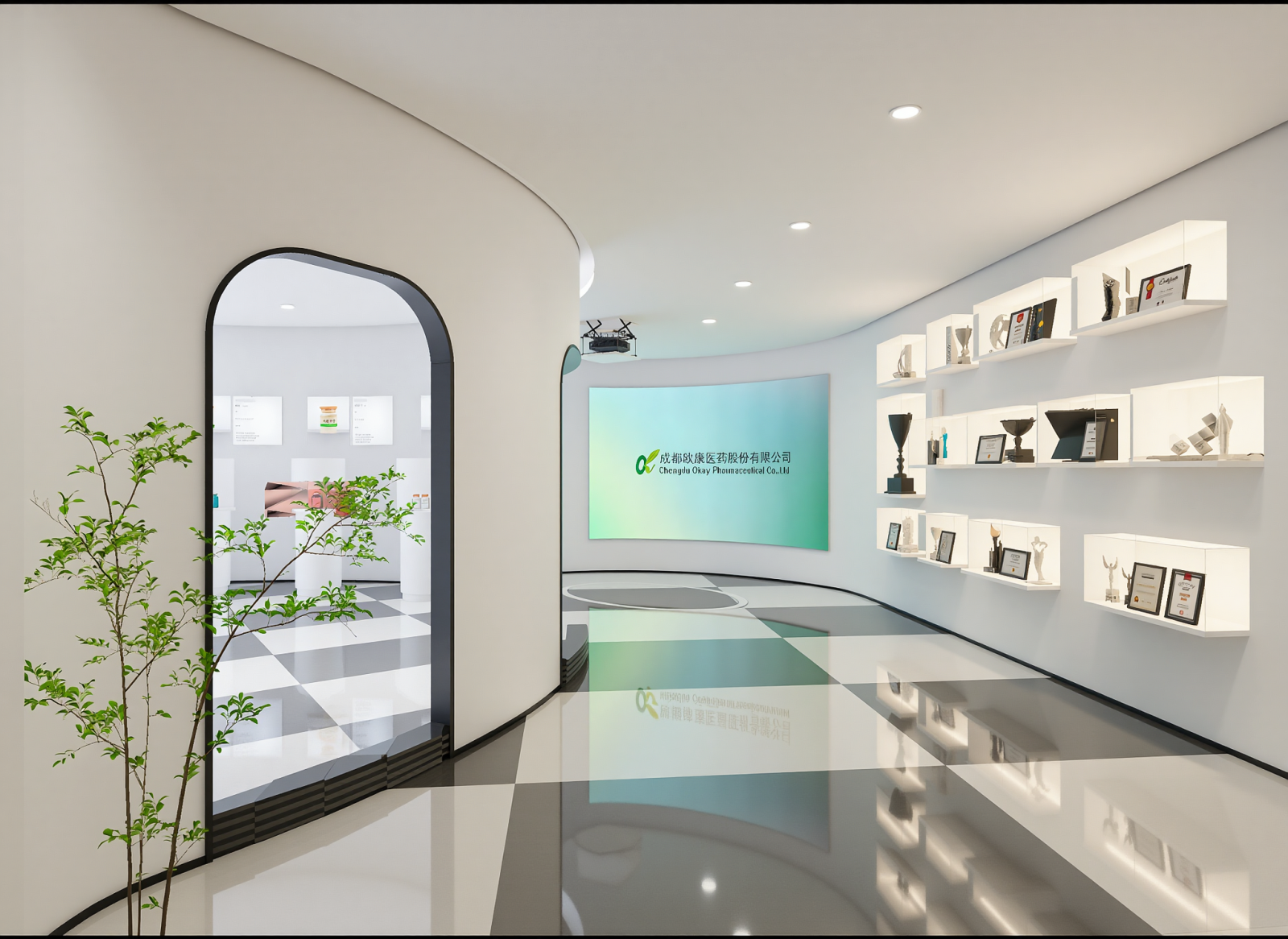 现代医疗展厅3D模型下载【ID:1215111991】