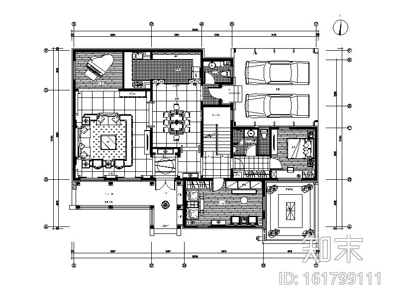 [江苏]中式风格别墅设计CAD施工图（含效果图）cad施工图下载【ID:161799111】