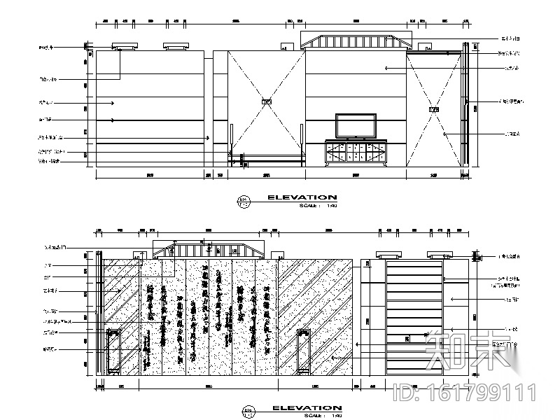 [江苏]中式风格别墅设计CAD施工图（含效果图）cad施工图下载【ID:161799111】