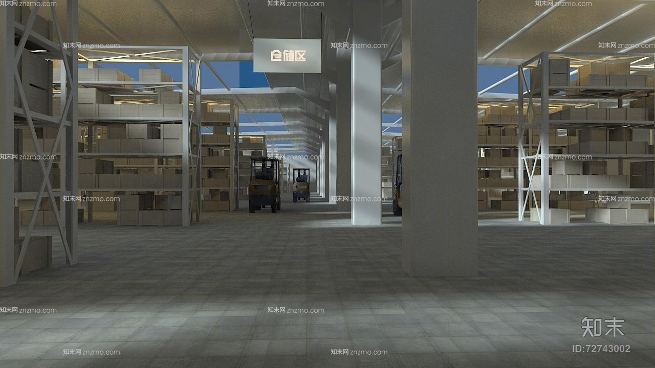 现代仓库3D模型下载【ID:72743002】