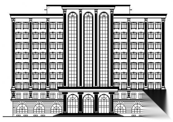 某九层办公楼建筑设计施工图cad施工图下载【ID:151402193】