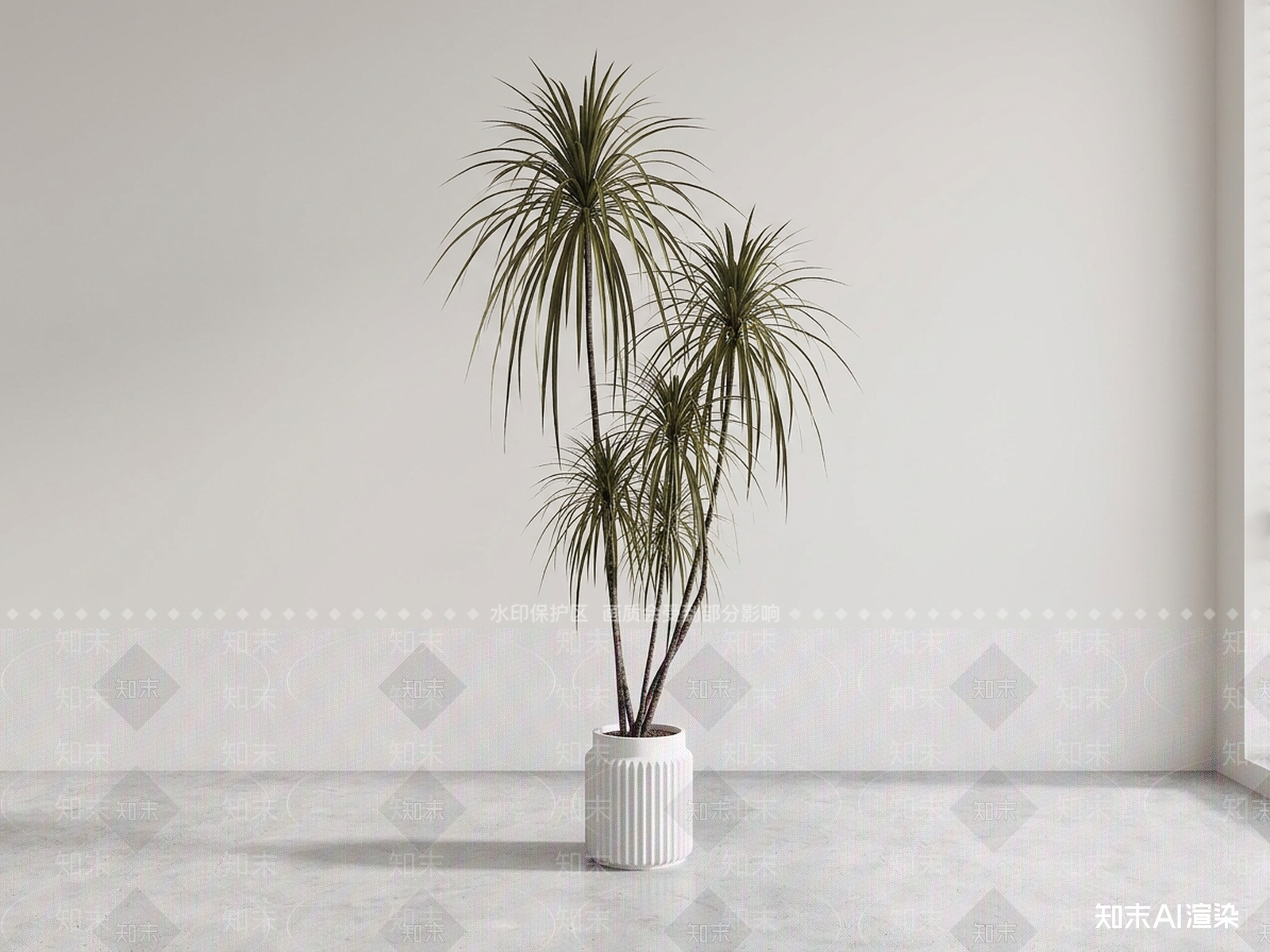 艺术绿植盆栽3D模型下载【ID:1227575821】