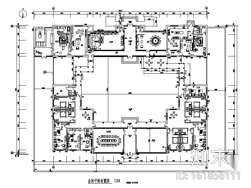 [北京]知名集团接待会所装修图施工图下载【ID:161856111】