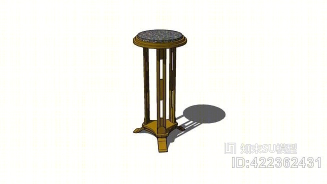 装饰艺术吸烟桌SU模型下载【ID:422362431】
