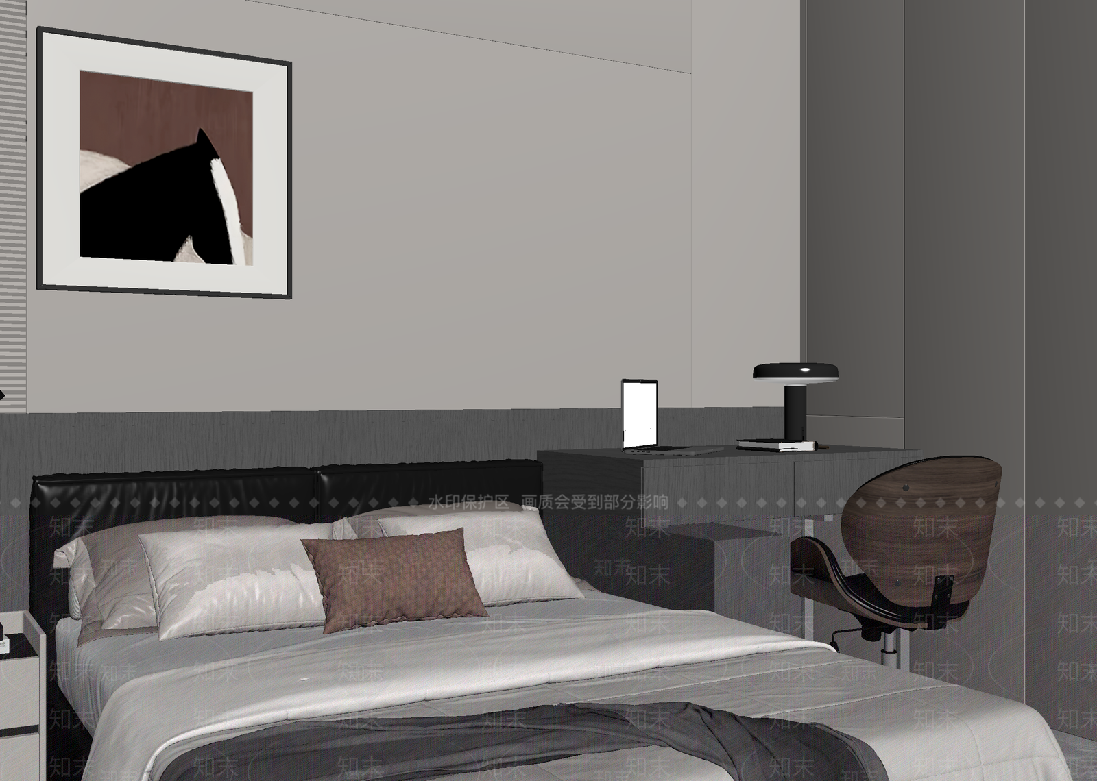 现代酒店客房3D模型下载【ID:1215081922】