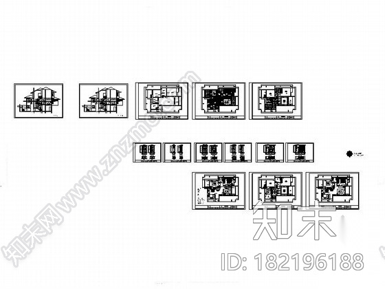 [浙江]简洁二居室装饰装修图cad施工图下载【ID:182196188】