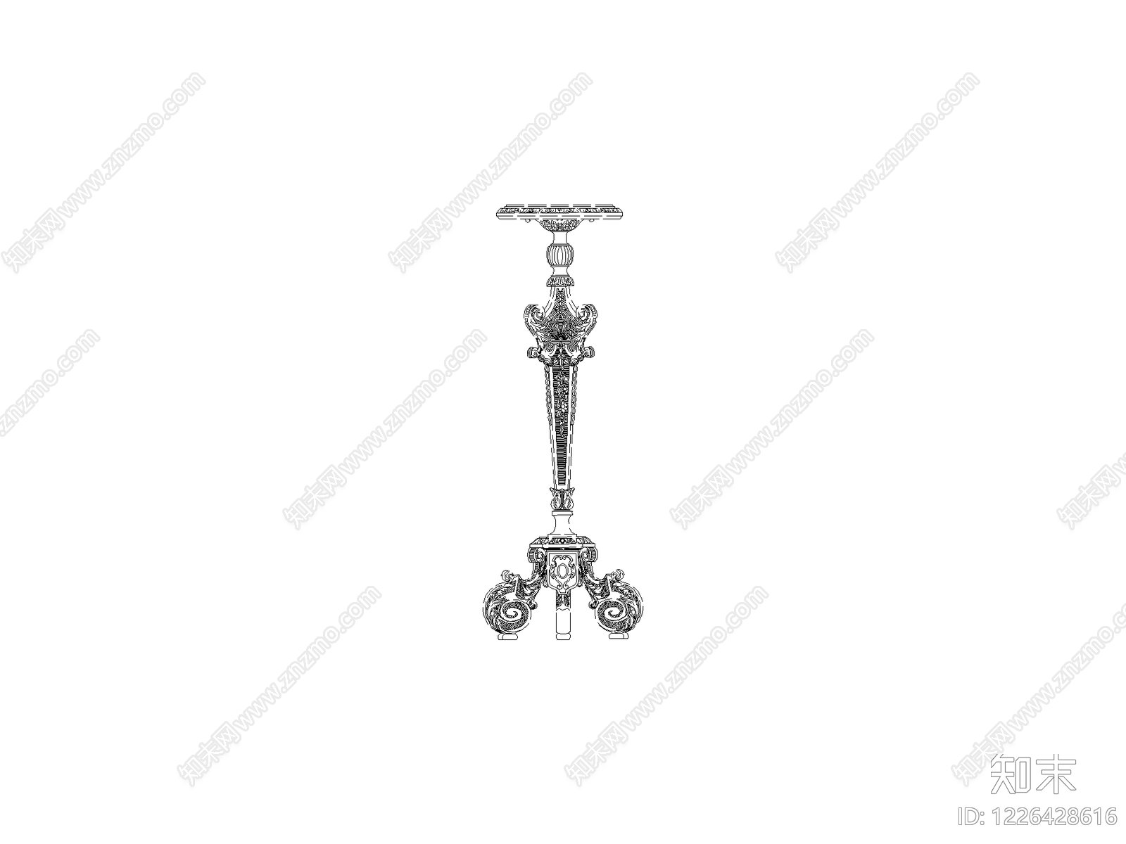 摆件cad施工图下载【ID:1226428616】