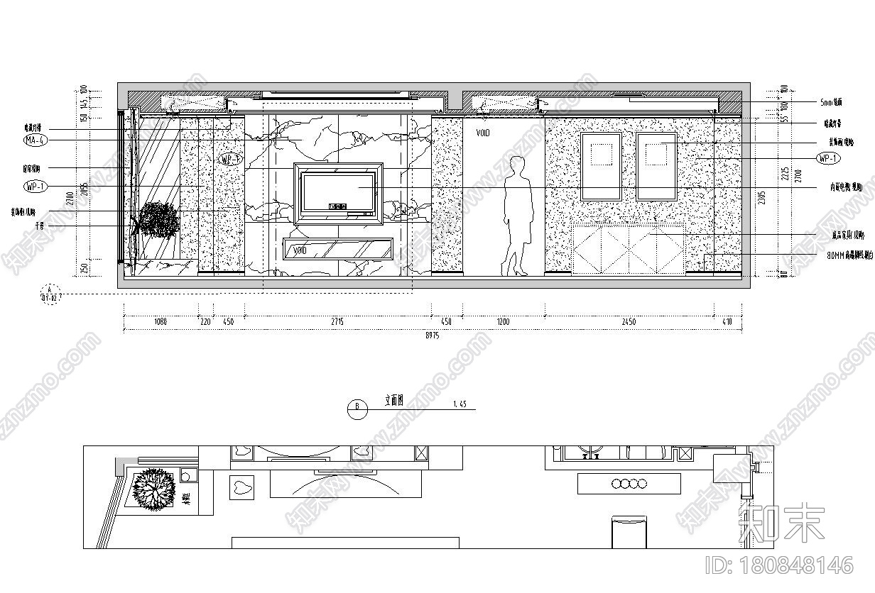 新中式109㎡3室2厅2卫住宅装修施工设计施工图下载【ID:180848146】