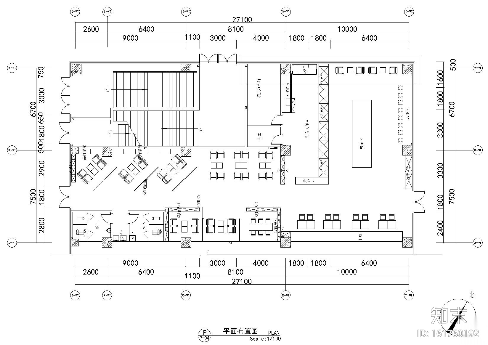 ALL DAY工业风咖啡面包坊施工图+效果图施工图下载【ID:161760192】