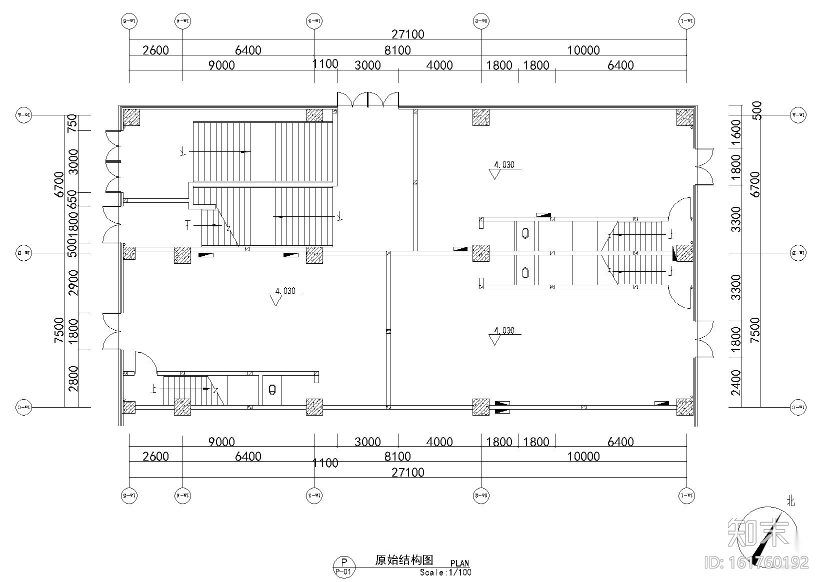 ALL DAY工业风咖啡面包坊施工图+效果图施工图下载【ID:161760192】