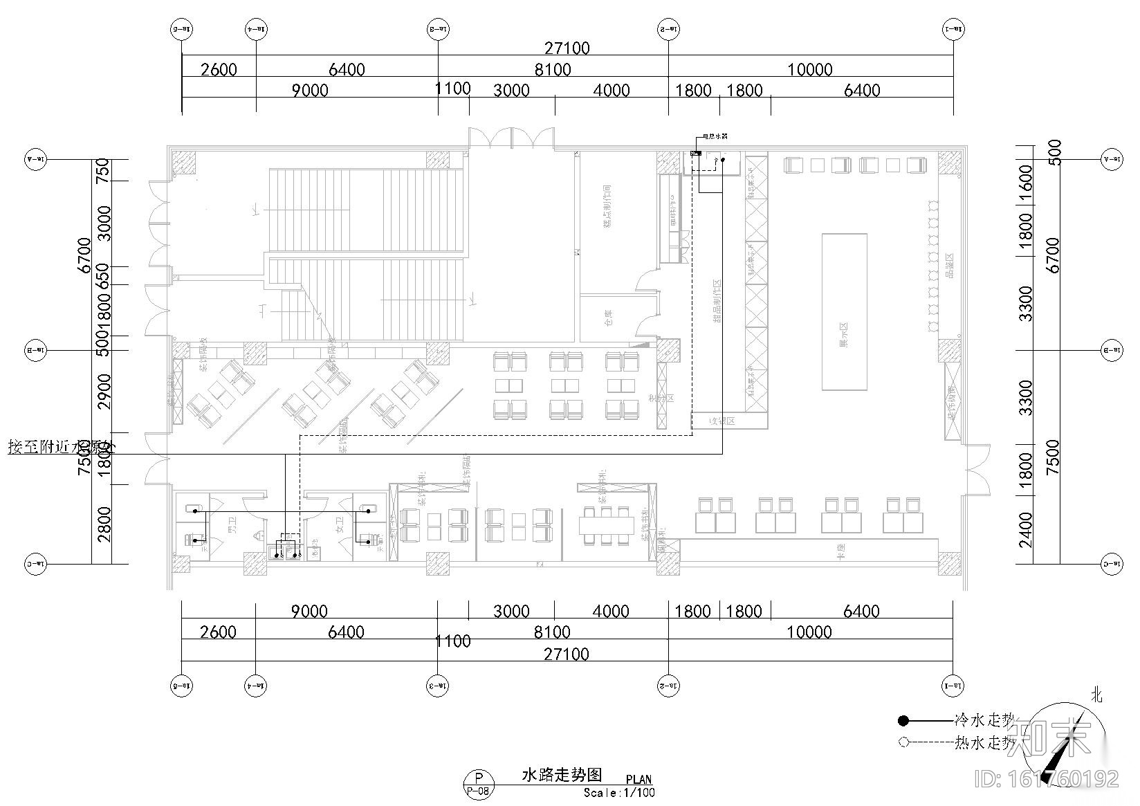 ALL DAY工业风咖啡面包坊施工图+效果图施工图下载【ID:161760192】