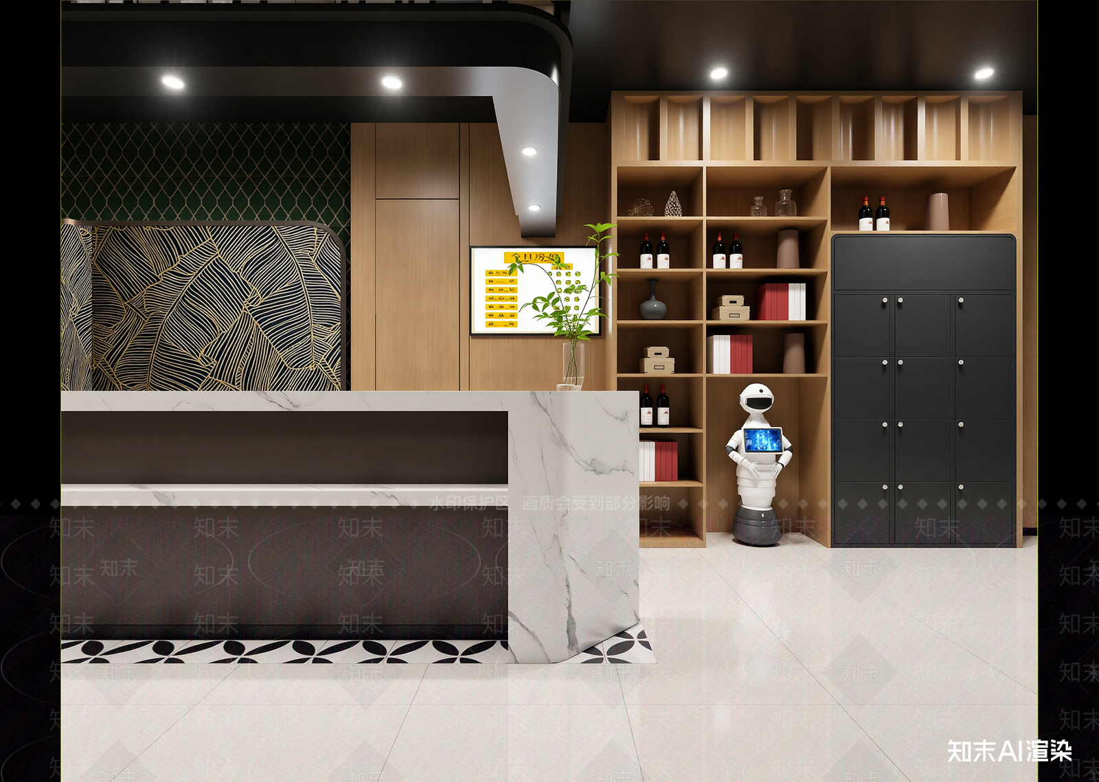 现代酒店大堂3D模型下载【ID:1215178586】