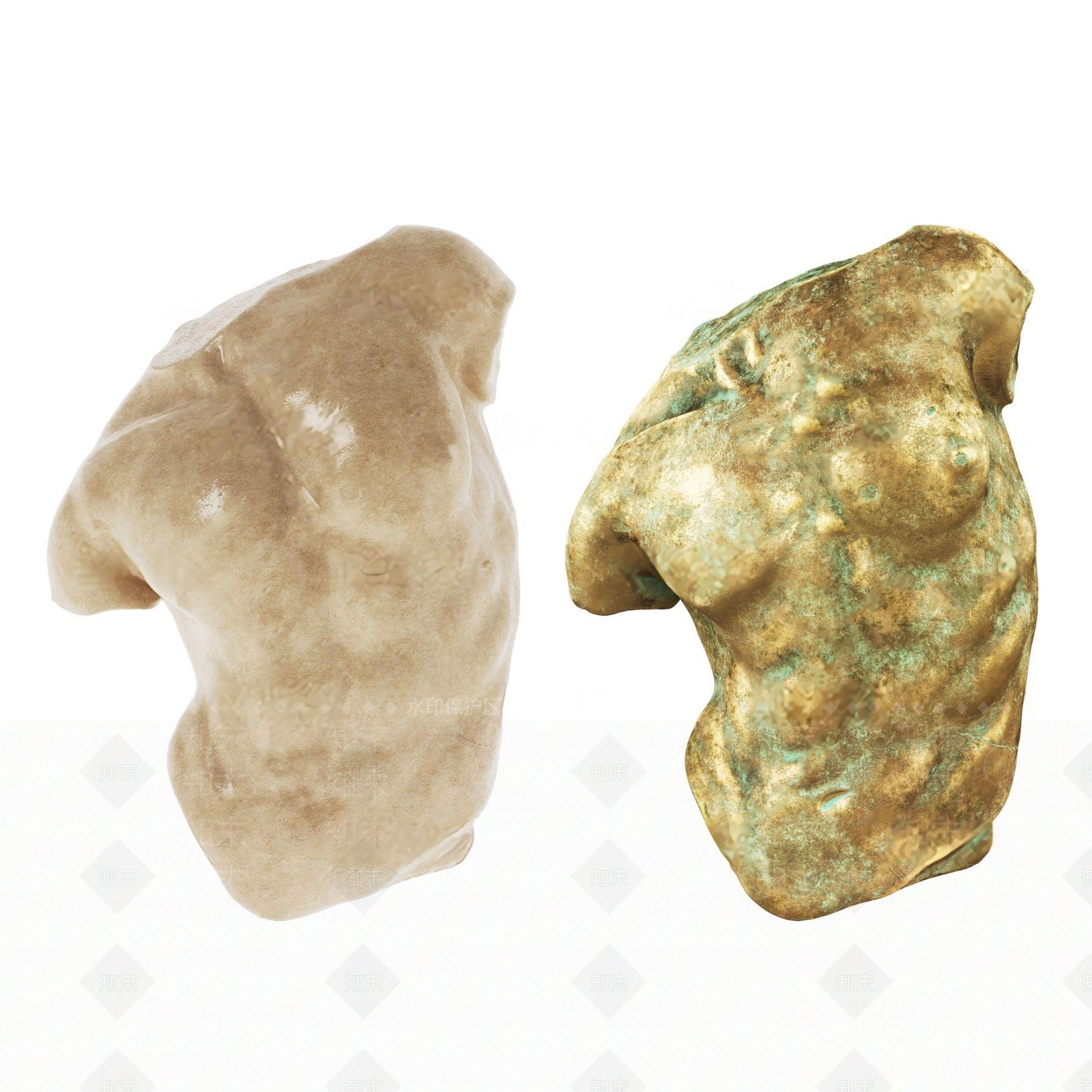 现代人体雕塑摆件3D模型下载【ID:1112828943】