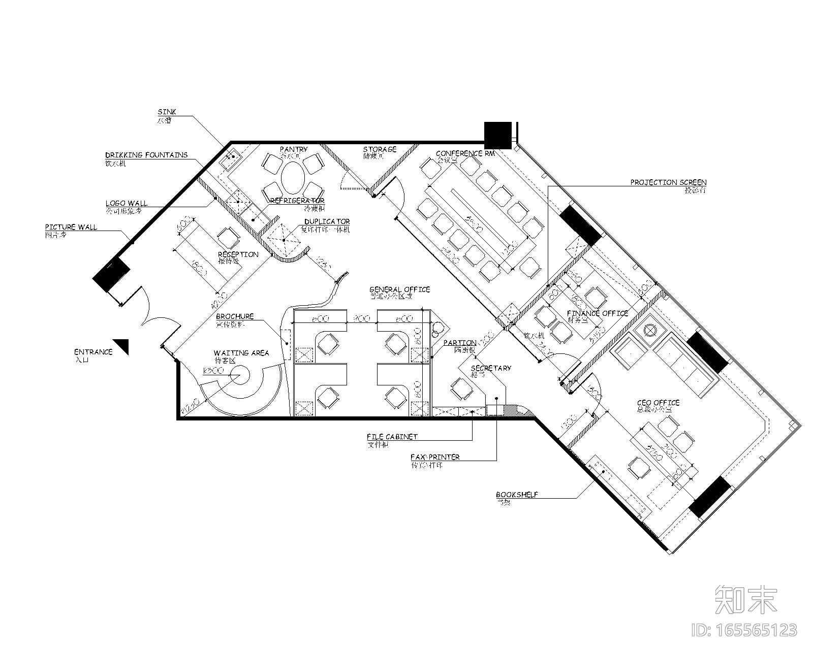 香港正通办公室CAD施工图cad施工图下载【ID:165565123】