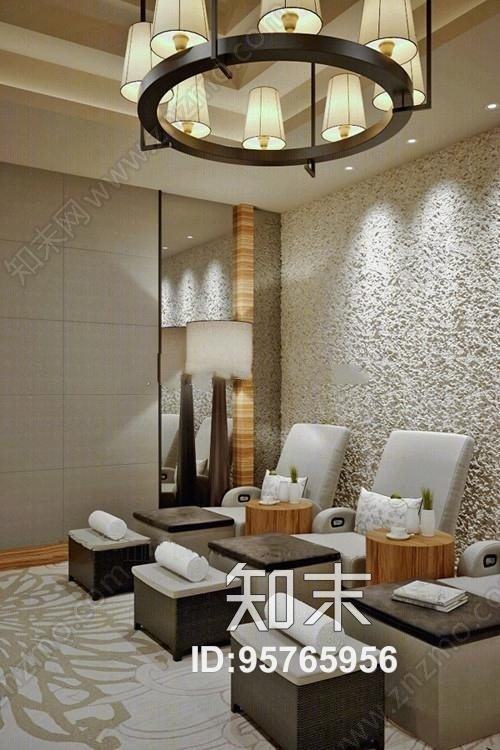 现代布艺专用沐足按摩椅3D模型下载【ID:95765956】