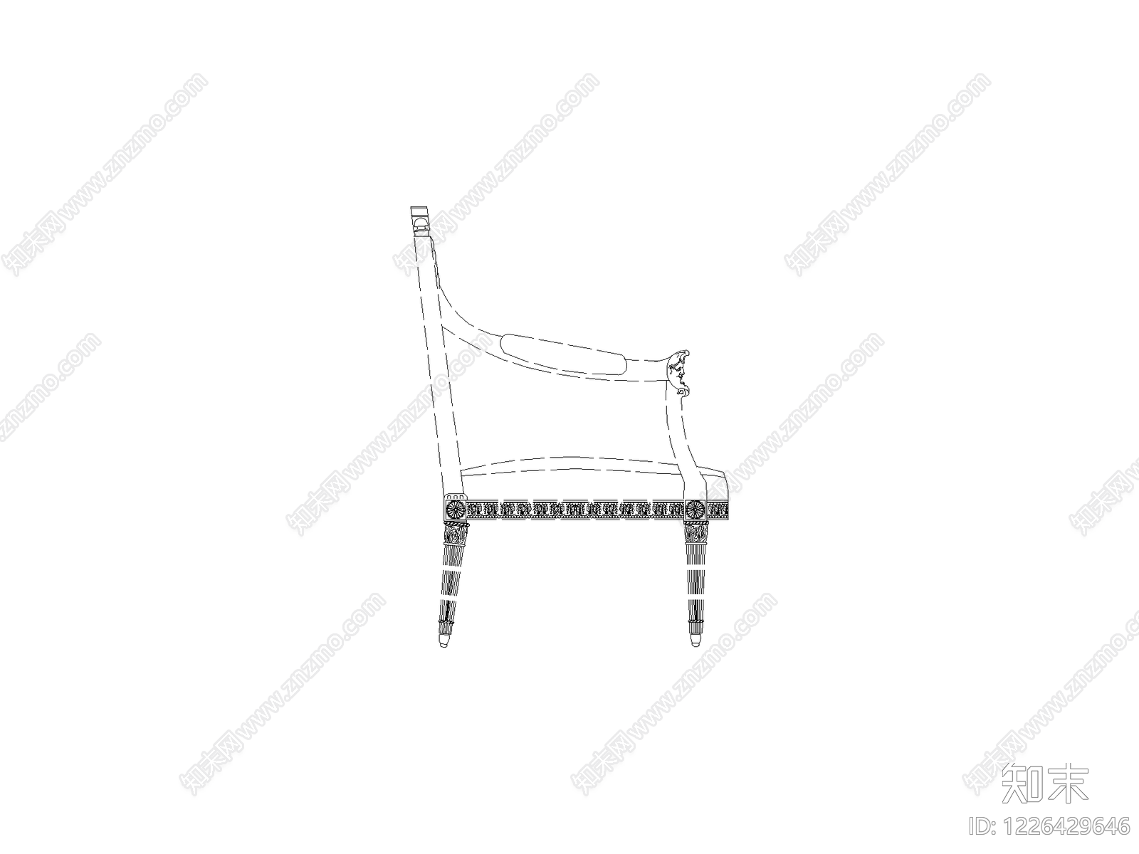 椅子cad施工图下载【ID:1226429646】