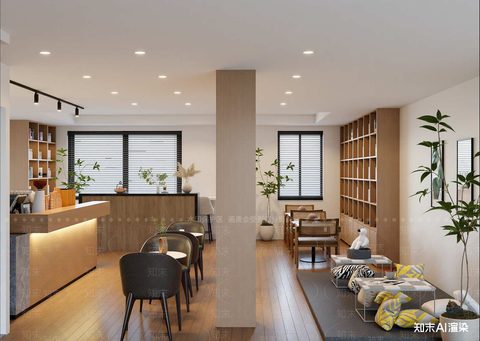 现代咖啡厅3D模型下载【ID:1214428728】