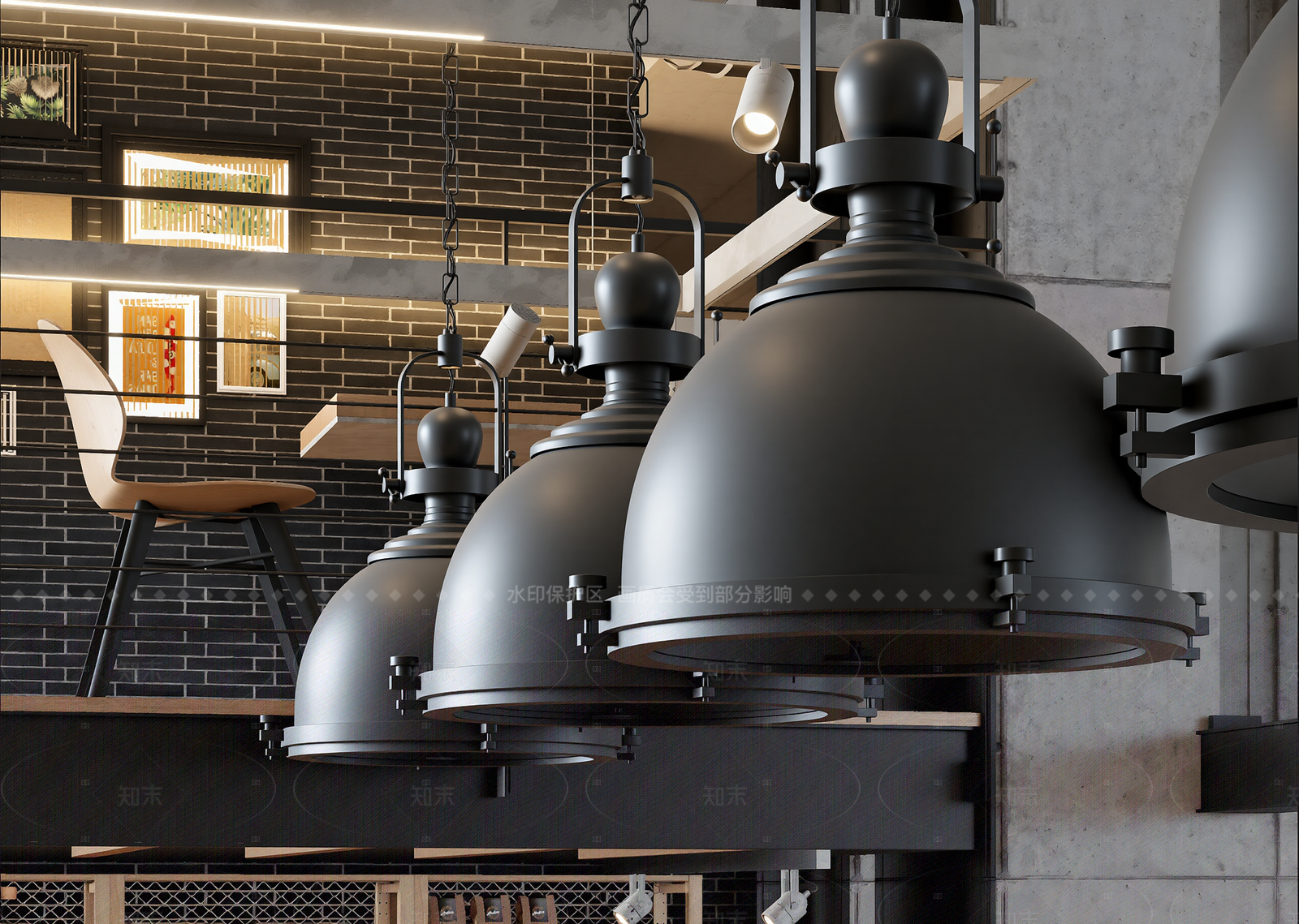 工业吊灯3D模型下载【ID:1214974303】