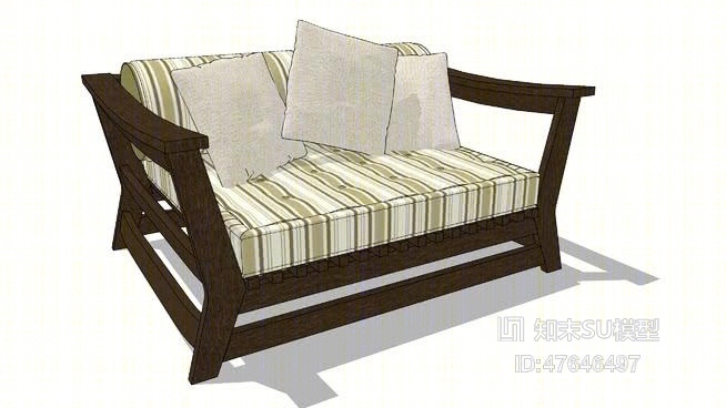 单人沙发SU模型下载【ID:47646497】