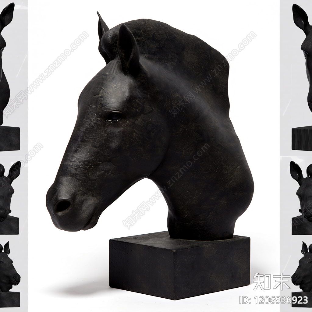 马头雕塑摆件3D模型下载【ID:1206936923】