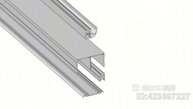 橱柜的导轨。SU模型下载【ID:423397227】