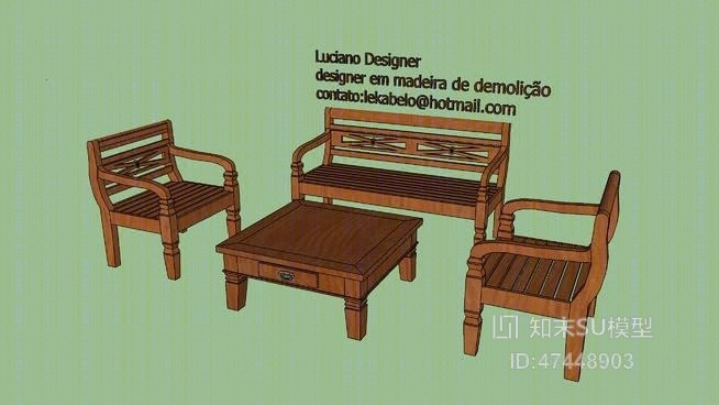 休闲桌椅组合SU模型下载【ID:717997934】