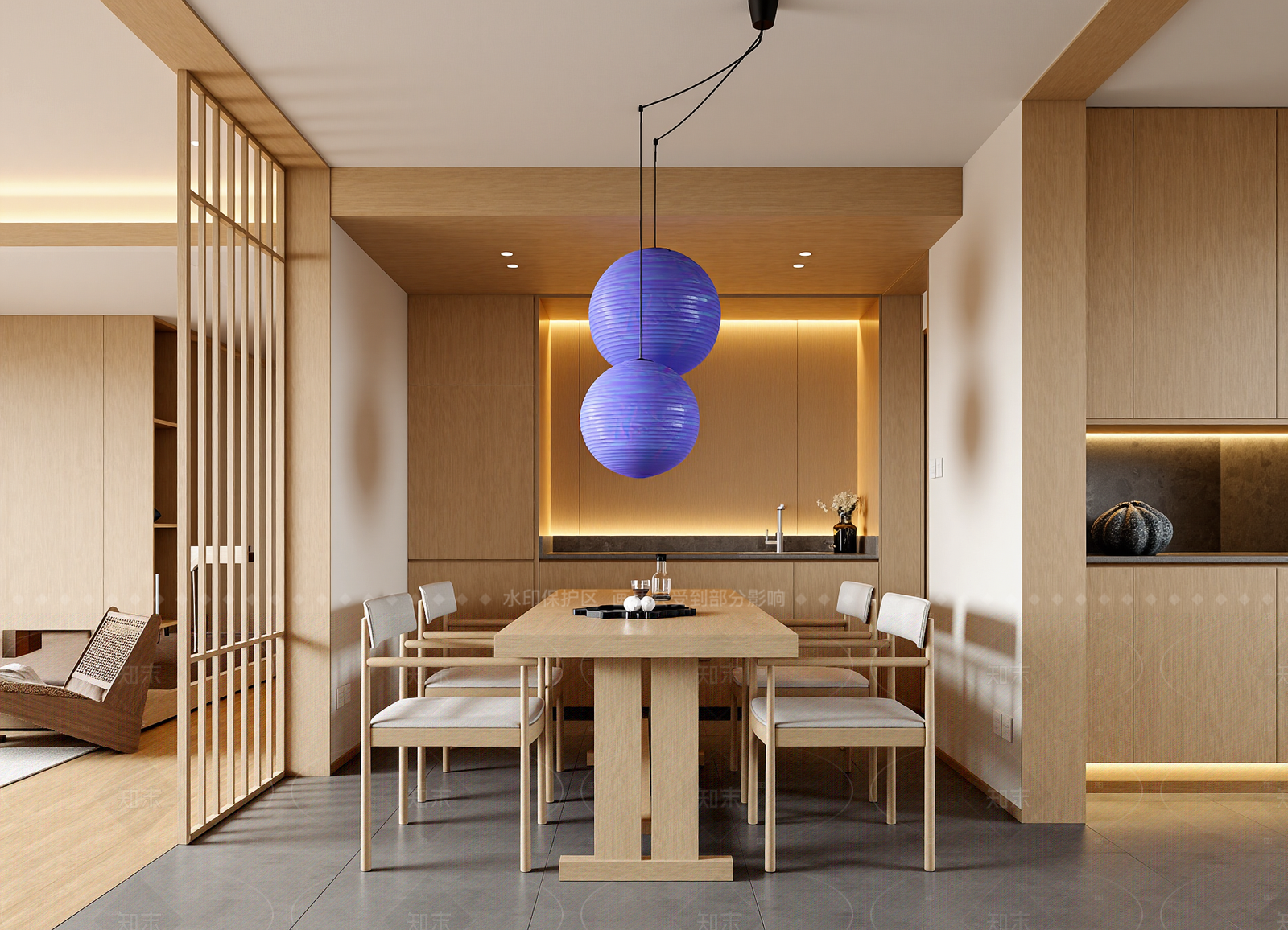 日式家居餐厅3D模型下载【ID:1214582623】