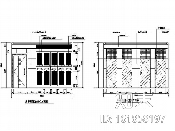 会所卫生间装修图cad施工图下载【ID:161858197】