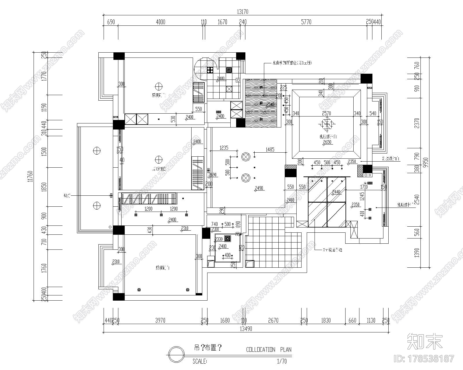 韵味十足简约现代四居室样板间CAD施工图（含效果）cad施工图下载【ID:178538187】