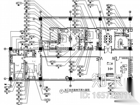 [北京]简欧风格汽车服务中心总统套房装修施工图（含效果...cad施工图下载【ID:165720111】