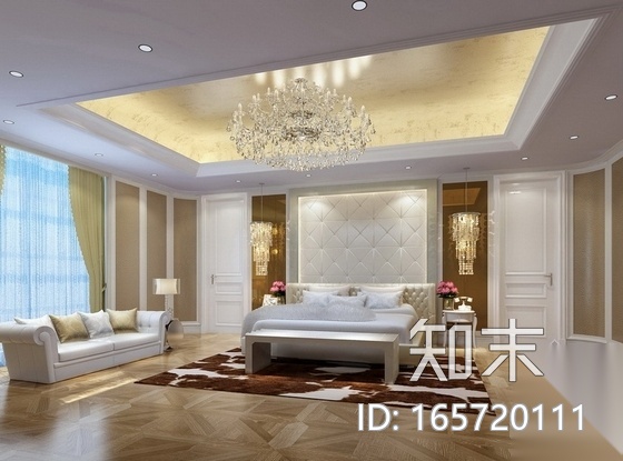 [北京]简欧风格汽车服务中心总统套房装修施工图（含效果...cad施工图下载【ID:165720111】