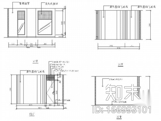 [北京]清新现代风格办公室装修施工图（含效果）cad施工图下载【ID:166993101】