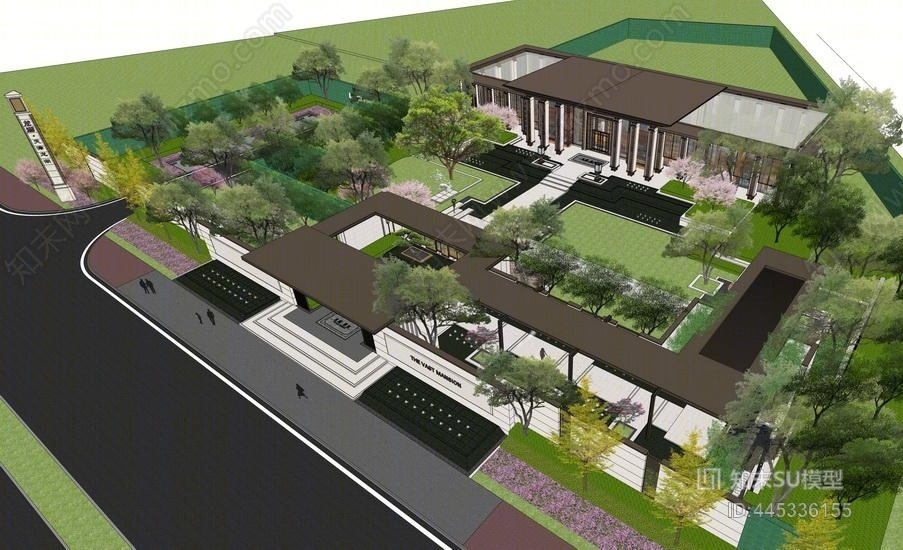 中式示范区SU模型下载【ID:445336155】