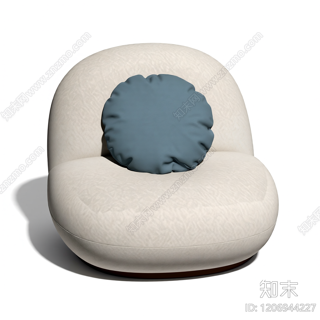 布艺单人沙发带抱枕3D模型下载【ID:1206944227】