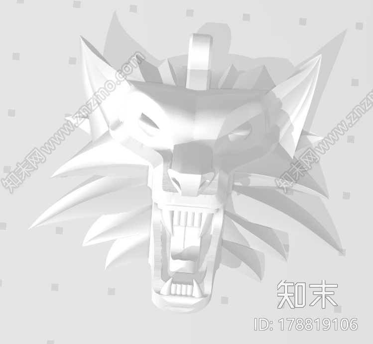 巫师狼头护身符3d打印模型下载【ID:178819106】