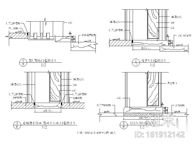 某三居现代风格施工图cad施工图下载【ID:161912142】